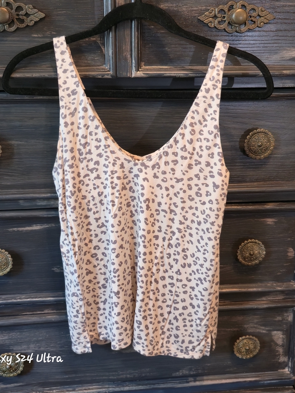 Soma Cream Leopard-Print V-Neck Camisole